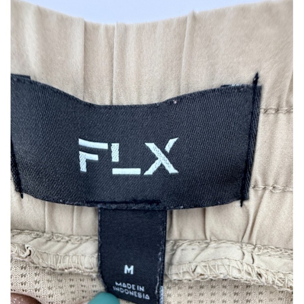 FLX Athletic Shorts Womens M Beige Running Gym Elastic Waist - Picture 2 of 7
